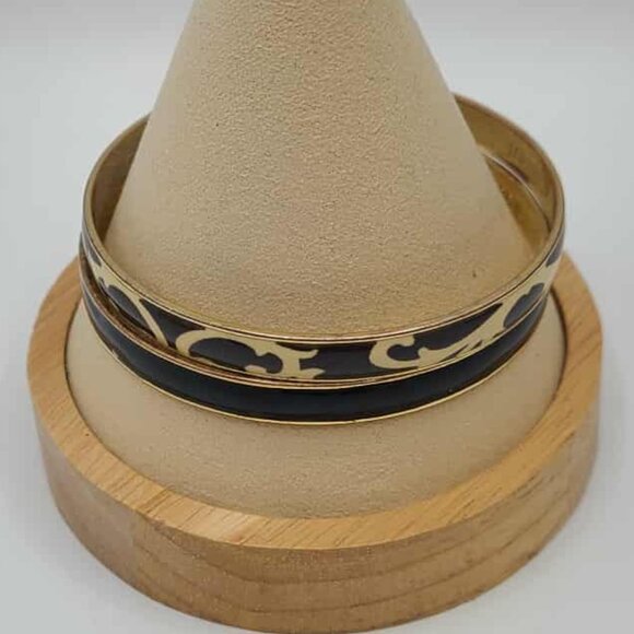 J Crew 2 Thin Black Enamel Bangles - Picture 7 of 9